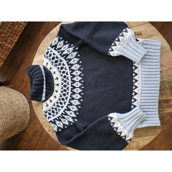 St. Johns Bay Fairisle Turtleneck Sweater Womens Size M Chuncky Knit Nordic - Picture 3 of 11